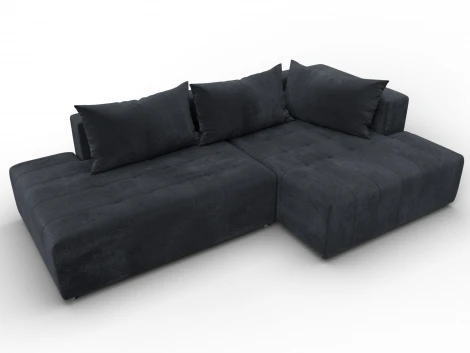 Диван угловой Лига-103 НПБ угол правый (ДСП,Брус,Фанера,Велюр/Темно-серый) Лига Диванов 134808