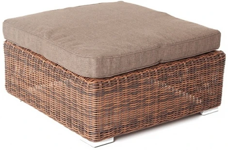 "Лунго" плетеная оттоманка с подушкой, цвет коричневый 4SIS арт.УТ-00000324