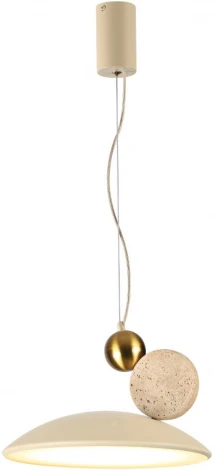 Подвесной светильник Odeon Light Travertino 6625/20L беж/золотой/металл/травертин/акрил IP20 LED 20W 3000K 220V (на тросе)