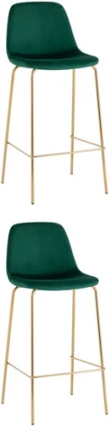Стул барный Валенсия SN велюр зеленый золотые ножки 2 шт Stool Group (арт.УТ000038301)