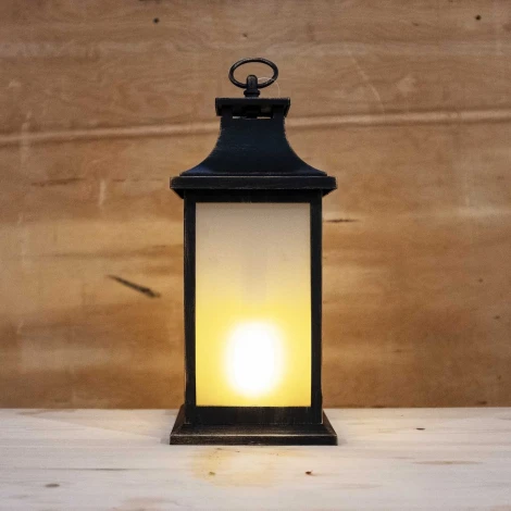 Светодиодный Фонарь Желтый с Эффектом Пламени Огня и Свечой на Батарейках