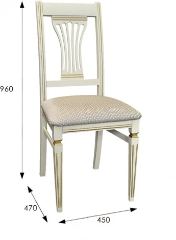 Стул Анри слоновая кость/золото, Атина ваниль от фабрики Mebelik