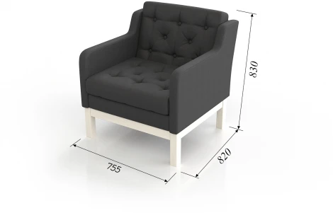 Кресло Arsko Айверс беленый дуб черная рогожка