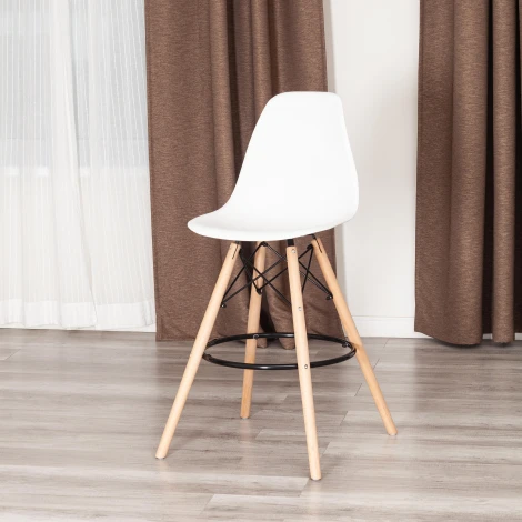 Стул барный Cindy Bar Chair (mod. 80-1) (Дерево бук,Металл,Пластик /Белый)