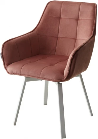 Стул M-City MAVERICK BLUVEL-52 PINK/ белый каркас, поворот.360 град.