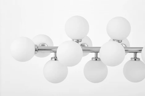 Потолочная люстра на штанге Lumina Deco Marsiada LDP 6033-24 CHR (220V, шарики, молекулы)