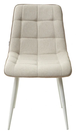 Стул CHIC VF-01/ VF-02 светло-бежевый/ бежевый, ткань/ белый каркас