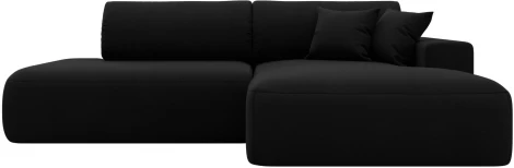 Диван угловой Лига-036 НПБ Модерн правый угол (Черный/Микровельвет) Лига Диванов арт.121399
