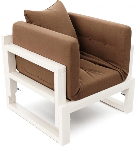 Кресло Arsko Амбер беленый дуб коричневая рогожка