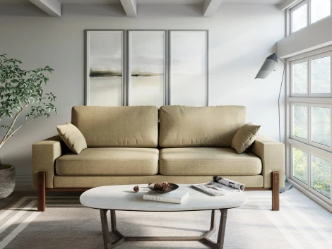 Диван Arsko прямой Хангель рогожка бежевая