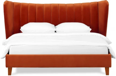 Кровать Queen II Agata L ОГОГО (арт.574971), (Ткань/Оранжевый)