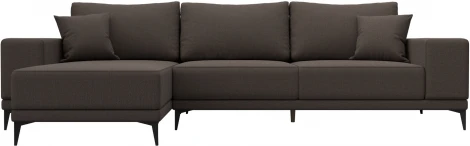 Диван угловой Льюес левый (Коричневый/Рогожка) Лига Диванов арт.124723L