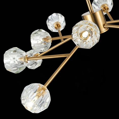 Подвесная люстра на штанге ST Luce Romano SL1166.303.12 (220V, хрусталь, на цепи, шарики, молекулы)