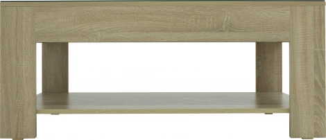 Стол журнальный BeautyStyle 26 сонома/стекло черное Mebelik арт.000271