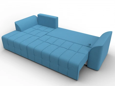 Диван угловой Лига-113 угол левый (ДСП,Рогожка/Голубой) Лига Диванов 136705L