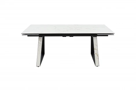 Стол NEW, Керамогранит, Черный матовый муар/Calacata vaglioro Аврора Монако 102125