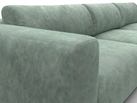 Диван угловой Лига-066 НПБ Лонг угол правый (ЛДСП,Фанера,Брус,Велюр/Зеленый) Лига Диванов 131218