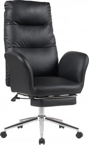 Кресло руководителя TopChairs Solid с оттоманкой черный арт.УТ000040808