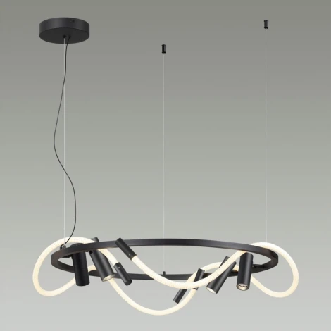 Подвесной светильник с гибким неоном Odeon Light Corda 4391/55L (LED, 220V, на тросе, кольцо)