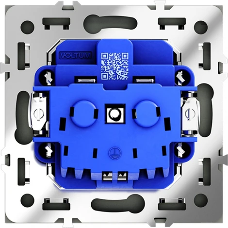 Розетка с заземлением (черный матовый) Voltum S70 VLS040108
