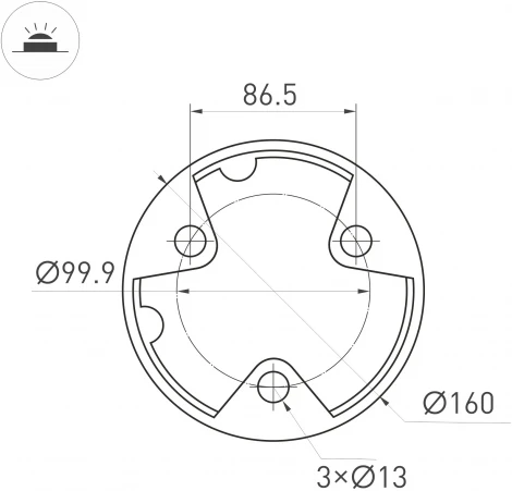 Наземный светильник LGD-FRESNEL-BOLL-H1000-20W Warm3500-MIX (GR, 290 deg, 230V) (Arlight, IP65 Металл, 5 лет) 047687