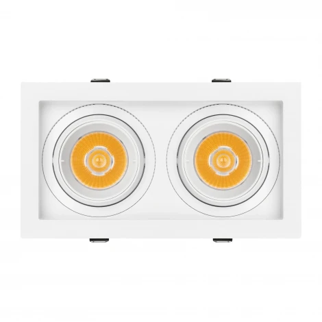 Встраиваемый светильник светодиодный MS-VORTEX-BUILT-S210x117-2x20W Warm3000 (WH-WH, 20 deg, 230V) (Arlight, IP20 Металл) 057762