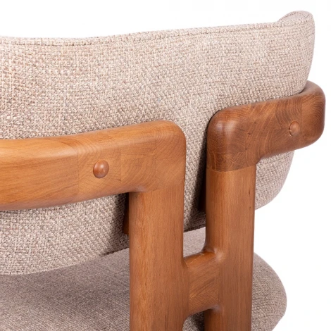 Стул полубарный Rich рогожка латте с ножками цвета орех Bradex Home арт.RF 0860