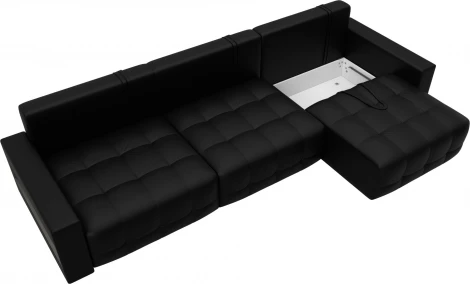 Диван прямой с полками Лига-053 НПБ Лонг Лига Диванов (Экокожа) арт.128920