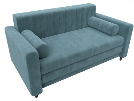 Диван прямой Лига-070 (ЛДСП,Брус,Фанера/Дерево/Велюр/Бирюзовый) Лига Диванов 129744
