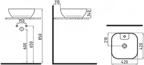 Рукомойник Bien Motto MTLG04201FD1W5000
