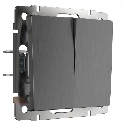 Выключатель двухклавишный (графит рифленый) Werkel W1120004 (a050756)