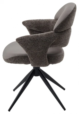 Стул ЖЕНЕВА (GENEVA) 360 град, СЕРЫЙ VEGA-88 / MIAMI-459, ткань / ЧЕРНЫЙ каркас, ®DISAUR M-City 64837
