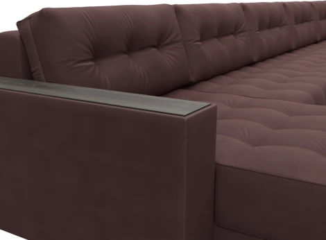 Диван П-образный с декором Лига-049 НПБ Мегалонг Лига Диванов (Замша) арт.128545