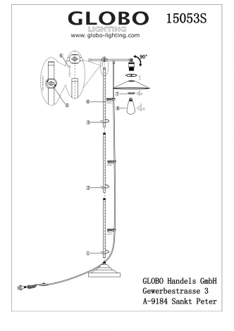 Торшер гибкий для чтения Globo Lenius 15053S (220V)