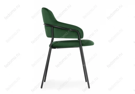 Стул Woodville на металлокаркасе Инклес темно-зеленый / черный глянец 483854