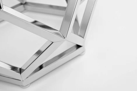 2KF111037-S Стол журнальный с мраморной столешницей d50*62см, цвет опоры серебро Garda Decor