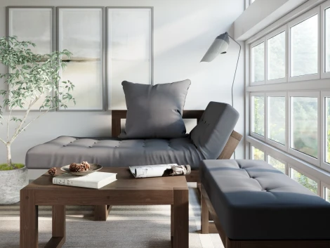 Кресло Arsko Амбер орех серый велюр