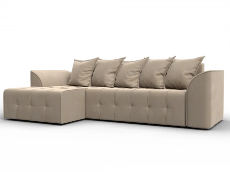 Диван угловой Лига-113 угол левый (ДСП,Велюр/Бежевый) Лига Диванов 136721L