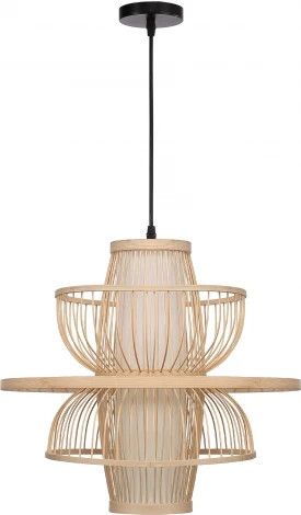 Подвесной светильник ST Luce Alma SL6241.513.01 Древесный/Белый E27 1*40W (220V, на проводе)