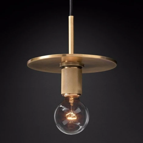 Подвесной светильник Rh Utilitaire Disk Shade Pendant Brass ImperiumLoft 40,2342 (123643-22) (220V, на проводе)