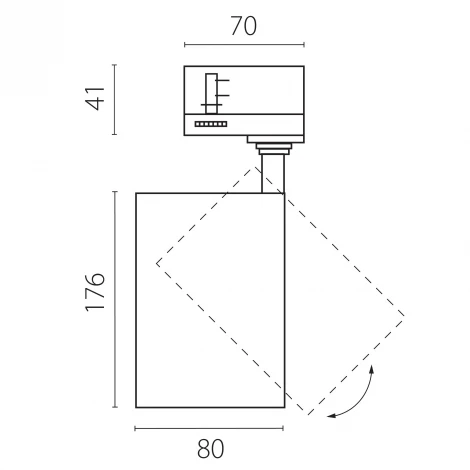 Трековый светильник трехфазный светодиодный 30W 220V 2100LM 20-55G с адаптером Lightstar Canno Pro C4306QT