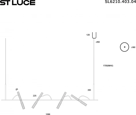 Светильник подвесной ST Luce Lilt SL6210.403.04 Черный/Черный, Золотистый LED 4*3W 3000K (220V, на проводе)
