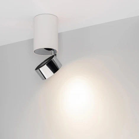 Накладной точечный светильник SP-PLURIO-SURFACE-LONG-R77-9W Day4000 (WH-CHR, 36 deg, 230V) (Arlight, IP20 Металл) 040373 (LED)