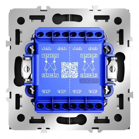 Перекрестный переключатель встраиваемый IP30 Voltum S70 VLS020507 двухклавишный 10А, (графит)