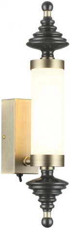 Настенный светильник Odeon Light Ula 5404/11WL бронзов.брашированн./черный/стекло/керамика LED 11W 3000K (220V, выключатель, круглые)