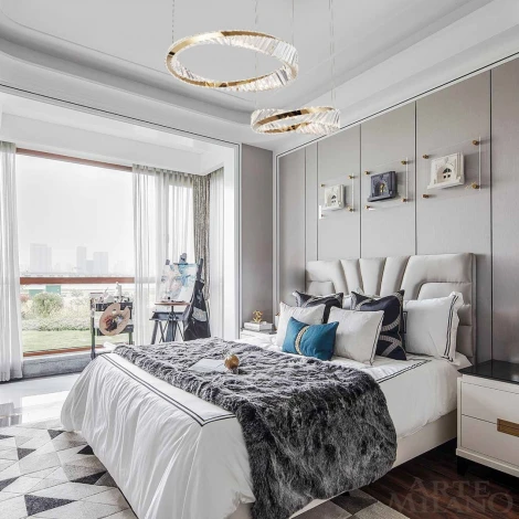 Подвесной светильник ярусный Arte Milano Venezia 318311/D600-D400 GD (регулировка яркости, LED, 220V, хрусталь, пульт управления, на тросе)