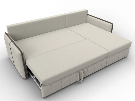 Диван угловой Лига-078 угол универсальный (ДСП/Пластик/Рогожка/Бежевый,Коричневый) Лига Диванов 130977