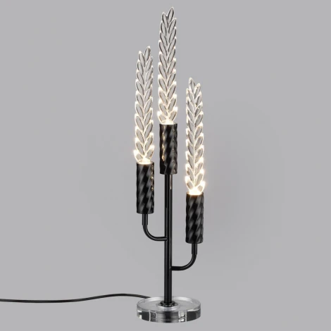 Настольная лампа Odeon Light Kolos 5459/9TL черный глянцевый/прозрачн./металл/стекло/хрустальное стекло LED 9W 3000K (220V, выключатель)