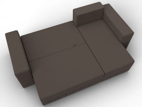 Диван угловой Лига-076 угол универсальный (ДСП/Пластик/Рогожка/Коричневый) Лига Диванов 129836