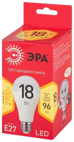 Лампочка светодиодная E27 18 Вт ЭРА LED A65-18W-827-E27 R LED A65-18W-827-E27 R